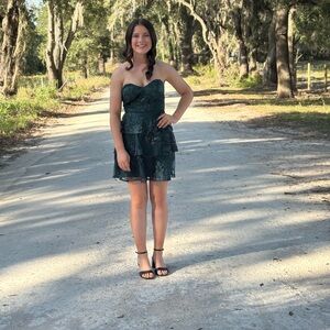 BCX Dark Green Lace Dress